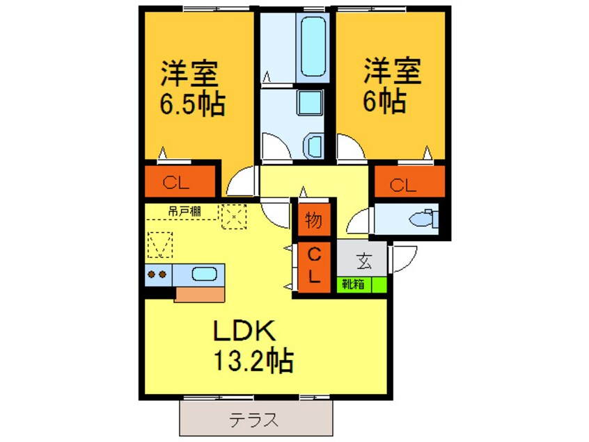間取図 Ｄ－ｒｏｏｍ青山Ｂ棟