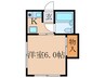 みつまるマンション 1Kの間取り