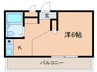 久保ハイツ 1Rの間取り