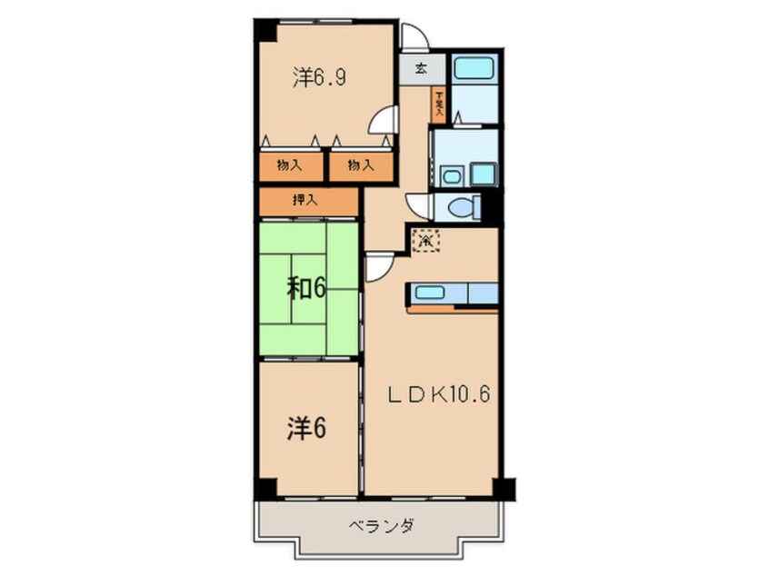間取図 ビューメゾン津高