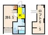 エルマール 1Kの間取り