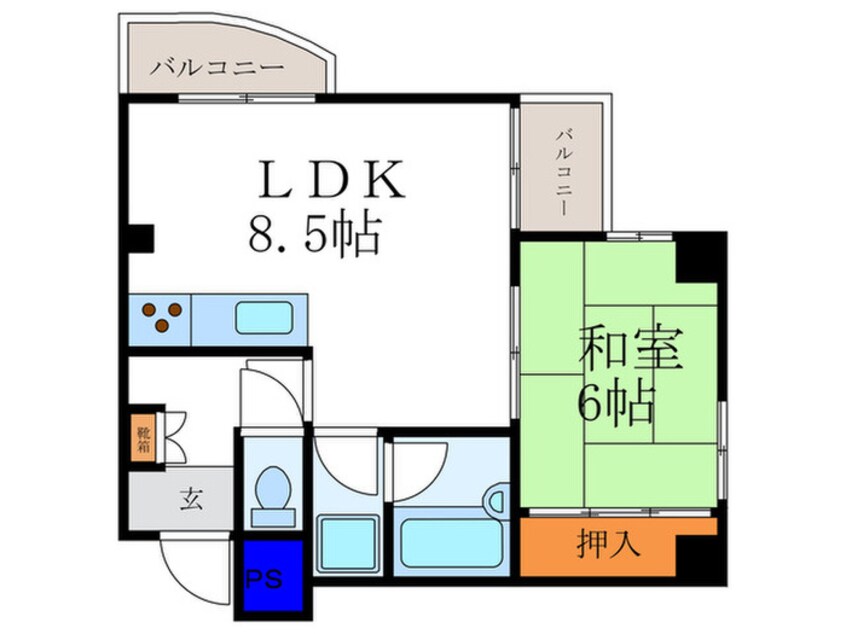 間取図 パラド－ル東山（１０６）