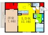 メディオ総持寺 1LDKの間取り