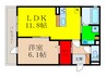 メディオ総持寺 1LDKの間取り