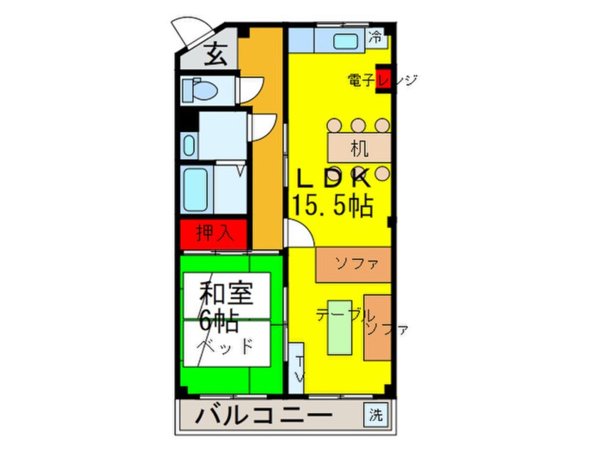 間取図 サンウエストニシノ