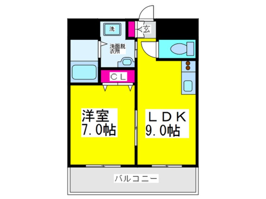 間取図 シティ－コ－ト南瓦町