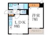 ベルビュー北山 1LDKの間取り