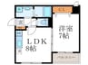ベルビュー北山 1LDKの間取り