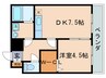 セジュ－ルＡ＆Ｍ 1DKの間取り