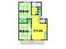 クープル旭Ⅱ 2DKの間取り