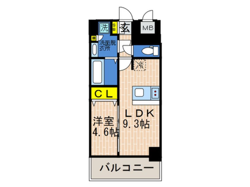間取図 プレサンスTHE神戸(905)