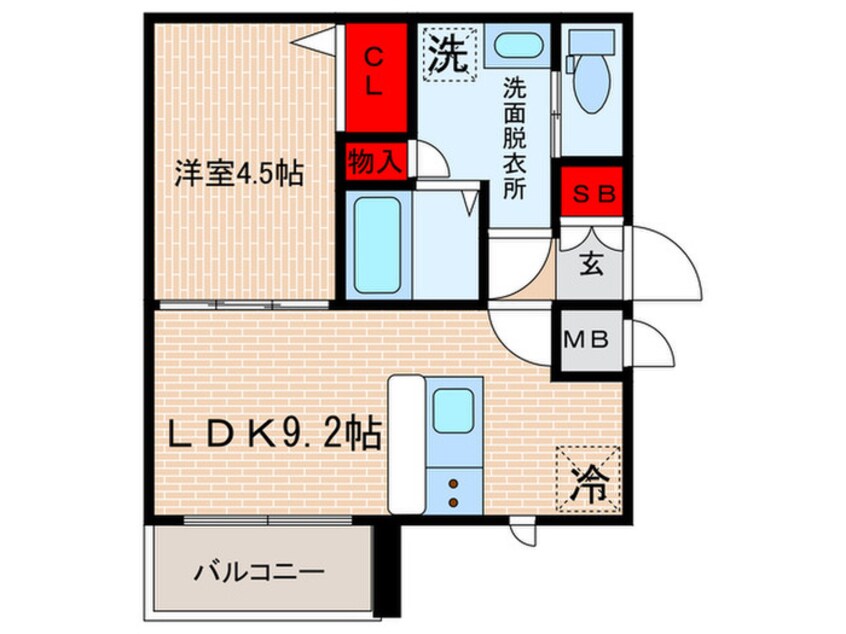 間取図 プレサンスTHE神戸(907)