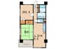 ル・ボアール芦屋(508) 2LDKの間取り