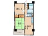 ル・ボアール芦屋(508) 2LDKの間取り