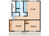高津橋農住団地B棟 2DKの間取り