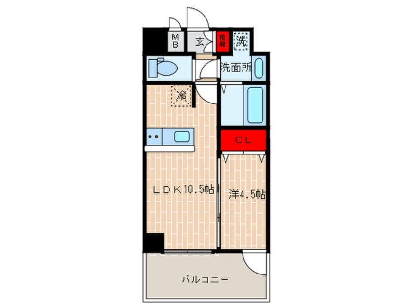 間取図 プレサンスTHE神戸(1008)