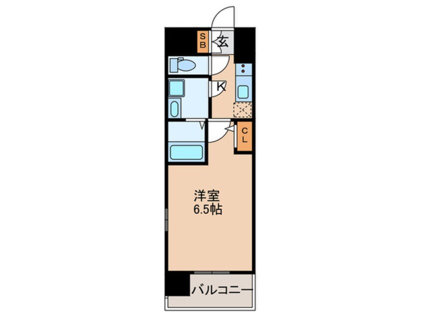 間取図 ｴｽﾌﾟﾚｲｽ神戸ﾌｫﾙﾑｽｸｴｱ(801)