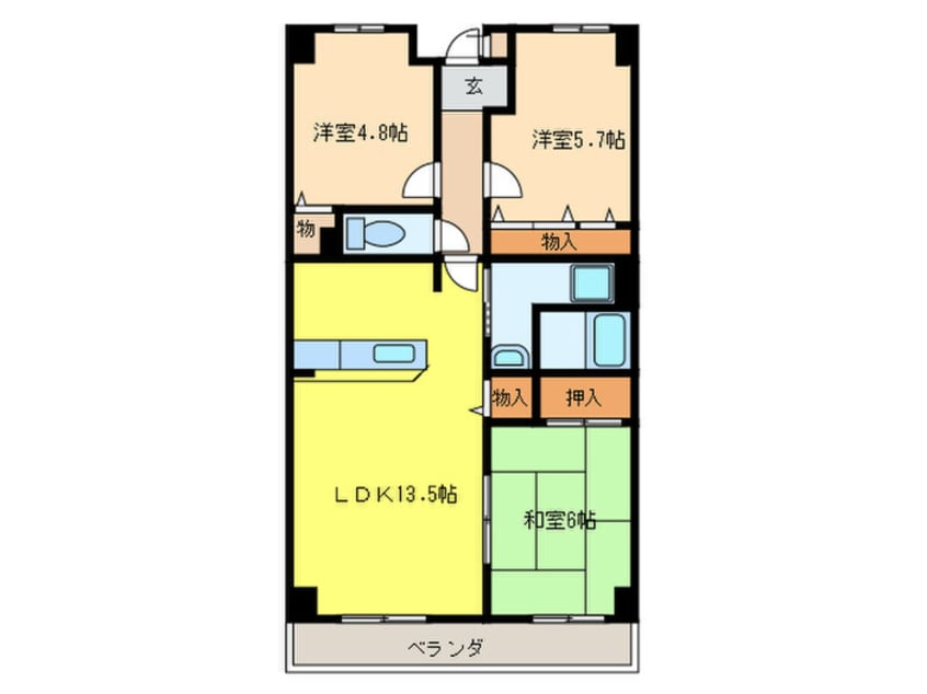 間取図 コスモス・ミソノ