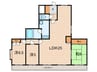 川西町ビル 3LDKの間取り