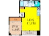 奥村マンション 1LDKの間取り