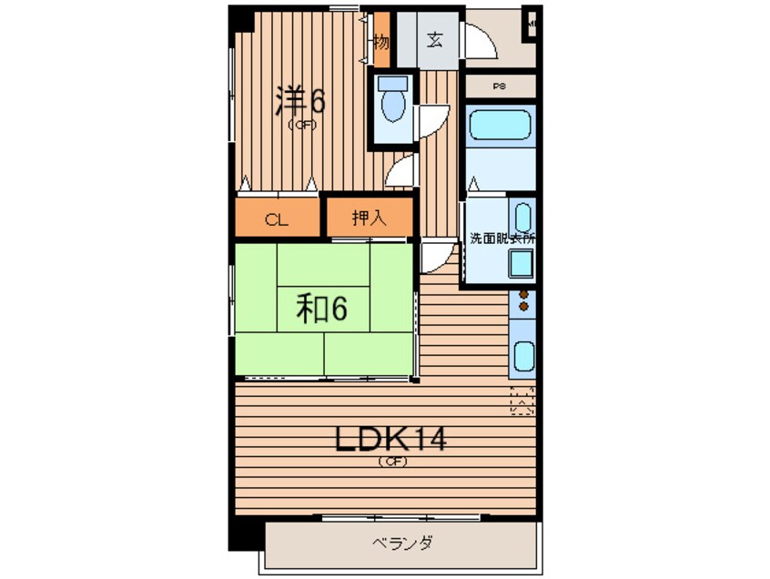 間取図 シェリ－ル苦楽園