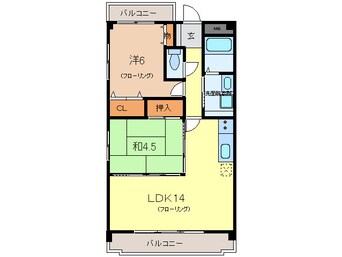 間取図 シェリ－ル苦楽園