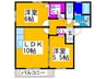 グリ－ンコ－ト初芝Ｄ 2LDKの間取り
