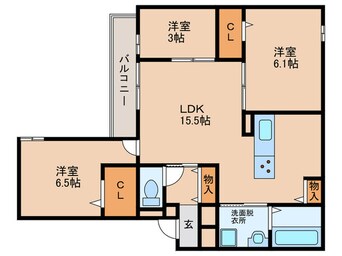 間取図 Clashist清水丘West