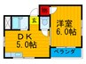 新之栄松田ハイツ 1DKの間取り