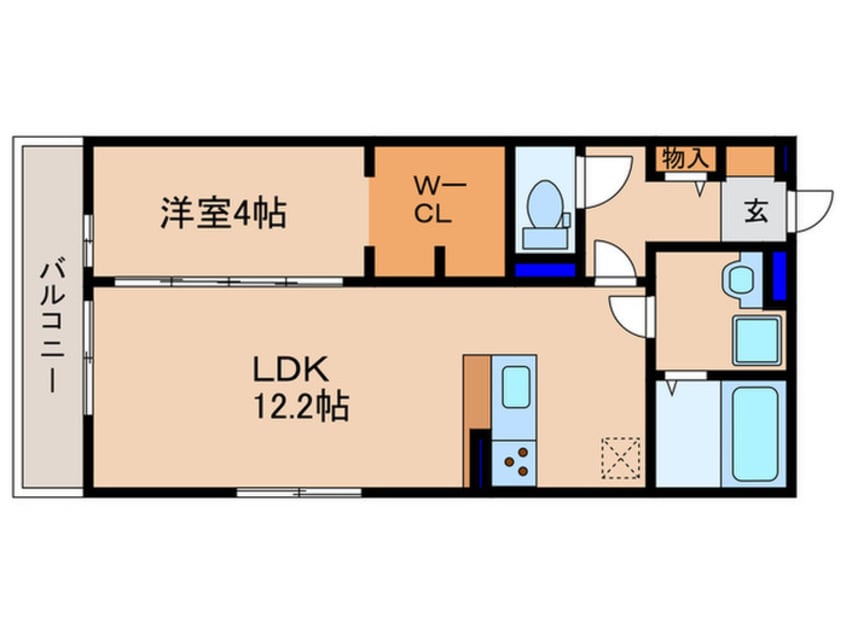 間取図 仮)Ｄ－ＲＯＯＭ平井Ａ棟