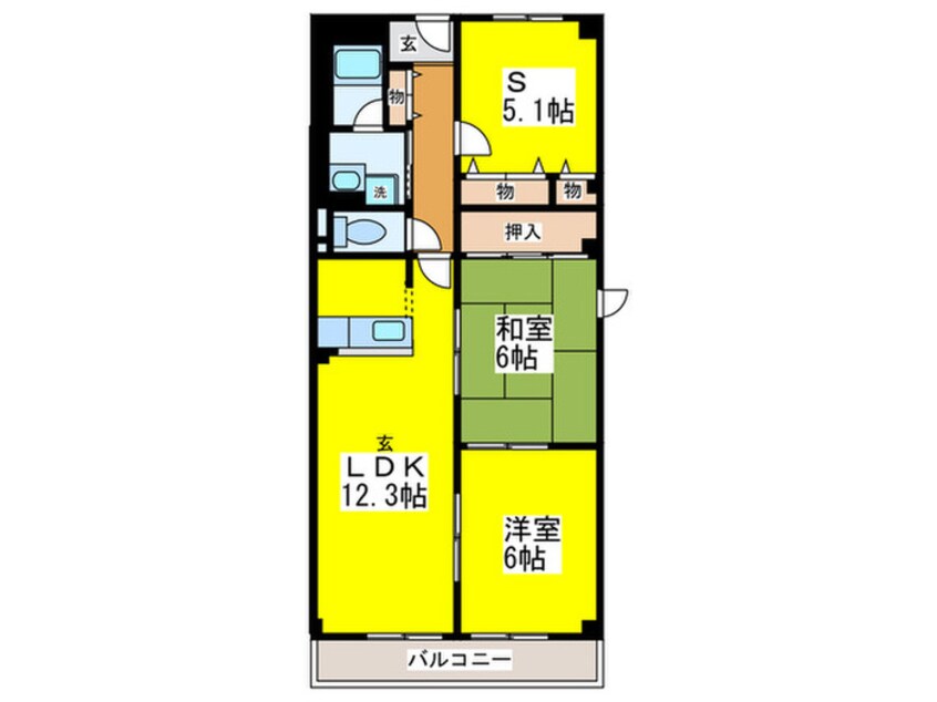 間取図 パ－ル久米田