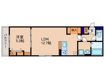 間取図 仮)Ｄ－ＲＯＯＭ平井Ｂ棟