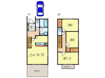 間取図 キャトルレ－ヴ芦屋Ｅ棟