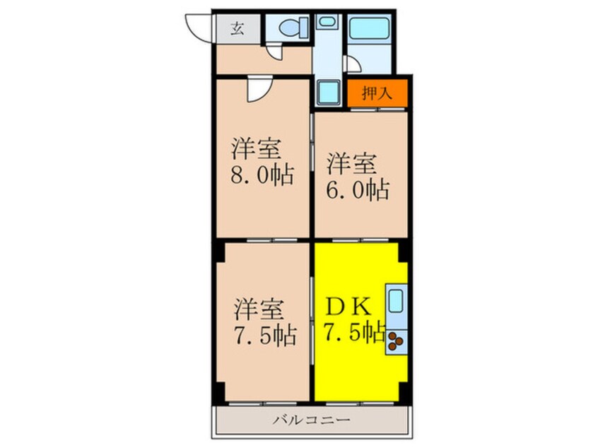 間取図 新大阪末広第1ﾊｲﾂ