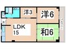 メガロコープ平野2号棟（933） 3LDKの間取り