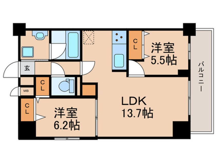 間取図 グランツコート御幣島