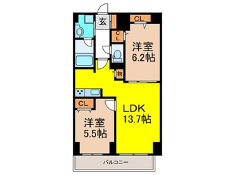 間取図 グランツコート御幣島