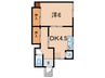 メゾン西山町 1DKの間取り