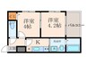 Ｃａｓｔ　ｃｏｕｒｔ 2Kの間取り