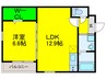 フジパレス堺浜寺石津Ⅱ番館 1LDKの間取り