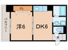 エ－ル箕岡 1DKの間取り