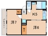 ソファレ美苑 2Kの間取り