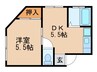 宝マンション 1DKの間取り