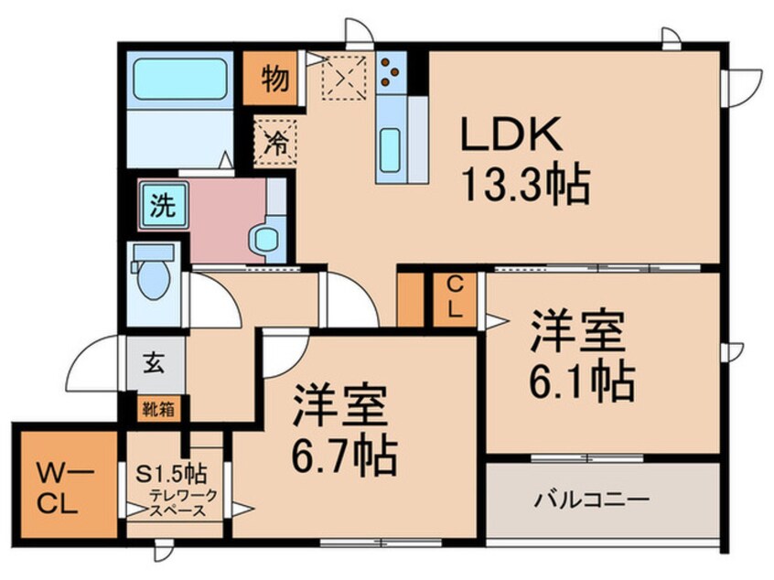 間取図 D-room三条大橋