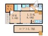 ハーモニーテラス淀下津町 1LDKの間取り