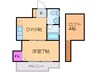 長居大発マンション 1DKの間取り