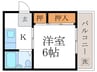 大喜マンション 1Kの間取り