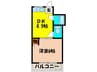 箕面コスモビル 1DKの間取り