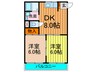 メゾンルシ－ヌ１番館 2DKの間取り
