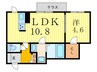 ガスパール鷹峯 1LDKの間取り